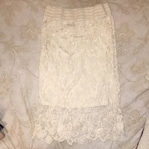 Kenar ivory crocheted skirt.